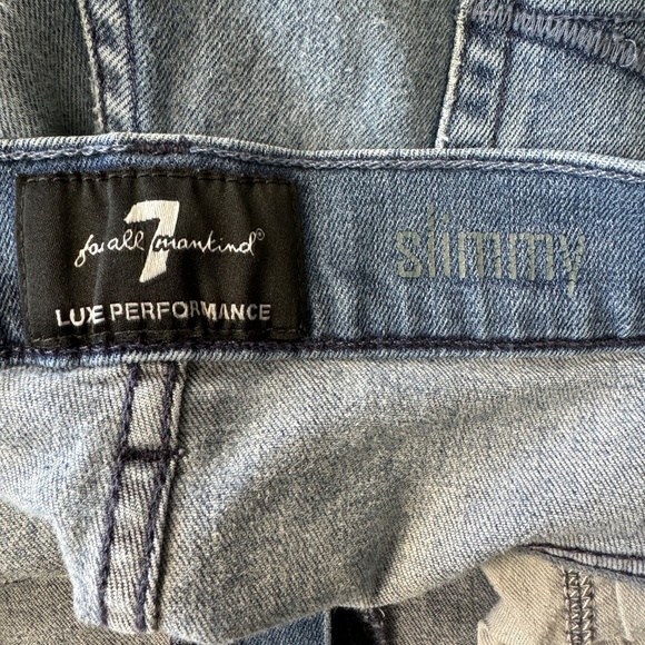 7 For All Mankind Men's Luxe Performance Denim Slimmy Blue Jeans Size 33 - Picture 6 of 14